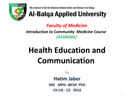 Health Education and Communication