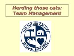Global Builders-Herding those cats:Team Management