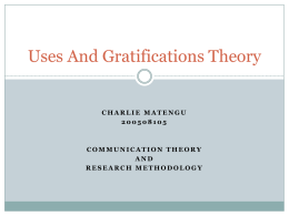 Uses And Gratifications Theory
