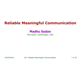 Reliable Meaningful Communication