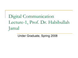Digital Communication Systems Lecture #1