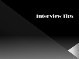 Interview Tips - mceonline.net