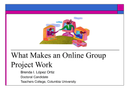 What Makes an Online Group Project Work