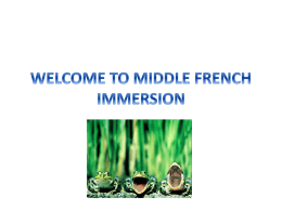 Welcome to Middle French Immersion