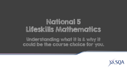 National 5 Lifekills Maths SQA Presentation