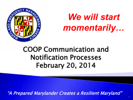 Communications - Maryland Emergency Management Agency