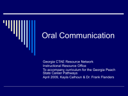 Oral Communication - CTAE Resource Network