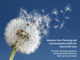 Advance Care Planning training series introduction