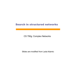 Search in Networks