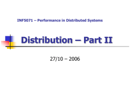 INF5071 – Performance in Distributed Systems