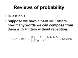 Reviews of probability