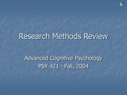Research Methods – Part 2