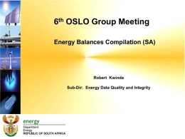 Energy Balances Compilation (SA), South Africa