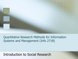 Seminar on Research Methods: Introduction to