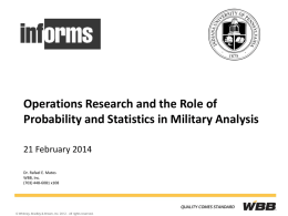 Operations Analysis Course Introduction