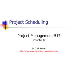Project Management and Scheduling