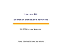 Search in Networks - Computer Science and Engineering