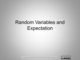 Random Variables and Expectation