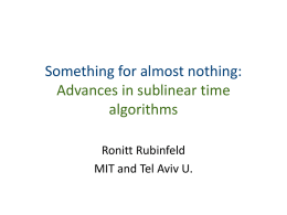 Sublinear time algorithms