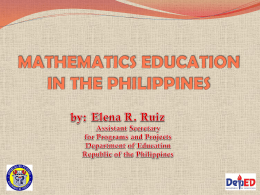 Mathematics Education in the Philippines - Elena R. Ruiz