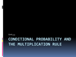 Conditional Probability and the Multiplication Rule