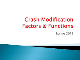 Crash Modification Factors & Functions