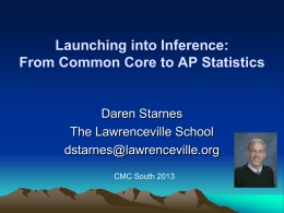 Pre-conference workshop AP Statistics - CMC-S