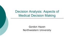 Decision Analysis - Northwestern University
