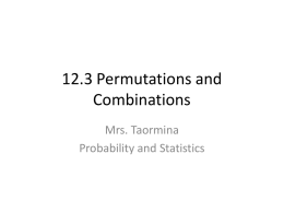 12.3 Permeations and Combinations