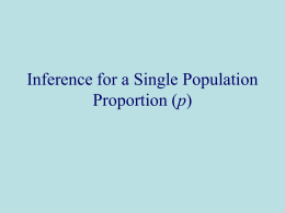 Inference for a Single Population Proportion (p)