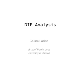 DIF Analysis