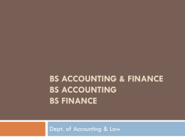 BS Accounting & Finance