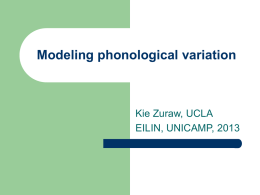 Modeling phonological variation - IEL