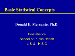 Basic Statistical Concepts - LSUHSC School of Public Health