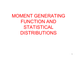 MGF and statistical distributions.