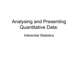Chapter 17b - Analysing and Presenting Quantitative Data