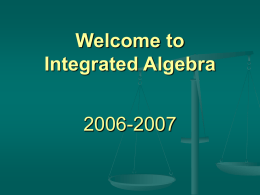 Integrated Algebra - Jamestown School District