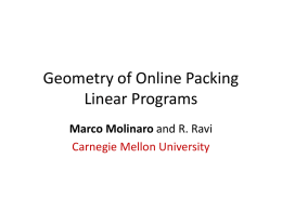 Geometry of Online Packing Linear Programs