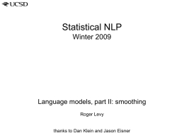 LIGN/CSE 256: Statistical Natural Language Processing