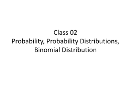 Probability, Probability Distributions, Binomial Distribution