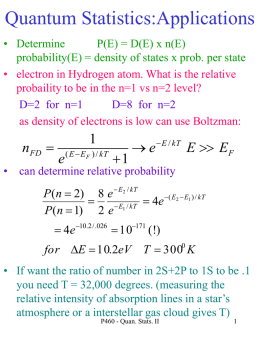 Quantum Statistics Applications