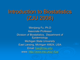 Introduction to Biostatistics (ZJU, 2008)