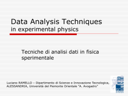 Data Analysis Techniques 1 - Istituto Nazionale di Fisica