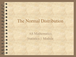 The Normal Distribution - 2July