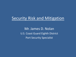 Security Risk and Mitigation - National Homeland Security
