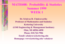MATH408: PROBABILITY & STATISTICS