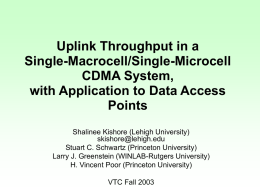 Uplink Throughput in a Single-Macrocell/Single