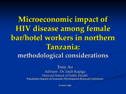 Microeconomic impact of HIV disease among female bar/hotel
