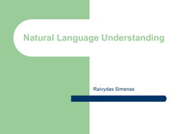 Natural Language Recognition and Understanding