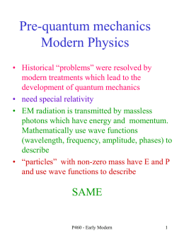 Early Modern Physics